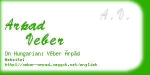 arpad veber business card
